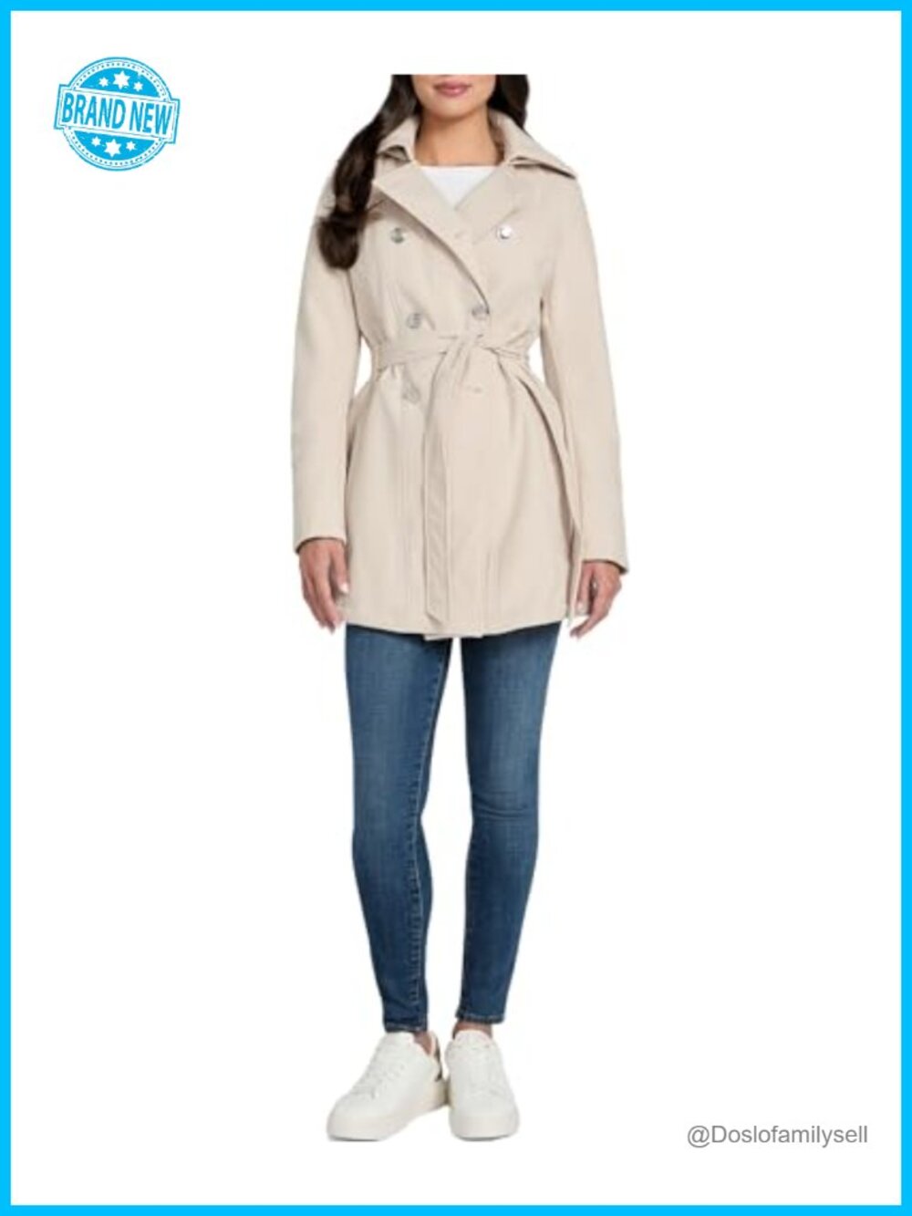 Water-Resistant Double Breasted Trench Jacket Polar Fleece Lined